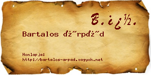Bartalos Árpád névjegykártya