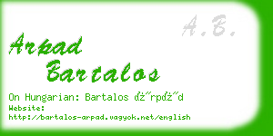 arpad bartalos business card